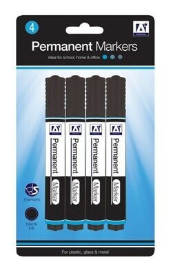 Anker Black Permanent Marker 4 Pack Pen Set