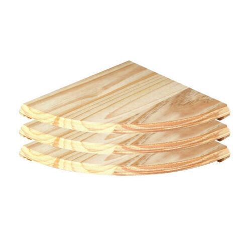 12" Natural Wood Corner Floating Wall Shelf Kit