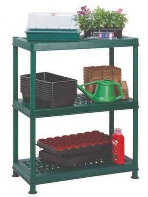 Self Assembly Greenhouse Ventilated Plastic 3 Shelving