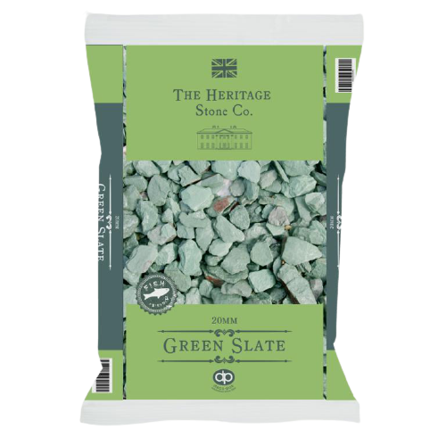 20KG Green Slate Chippings Stone Gravel