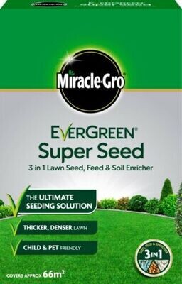 Miracle-Gro Evergreen 3 in 1 Lawn Seed, Feed & Soil Enricher 66m2