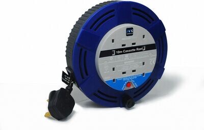 Masterplug 10M 4 Socket 10A Extension Reel Thermal Cut Out & Reset Button 4 Gang