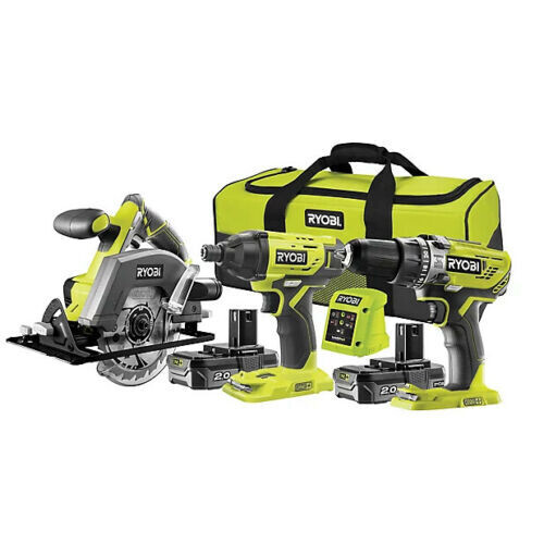 Ryobi ONE+ 18V 2Ah Li-ion Cordless 3 Piece Power Tool Kit