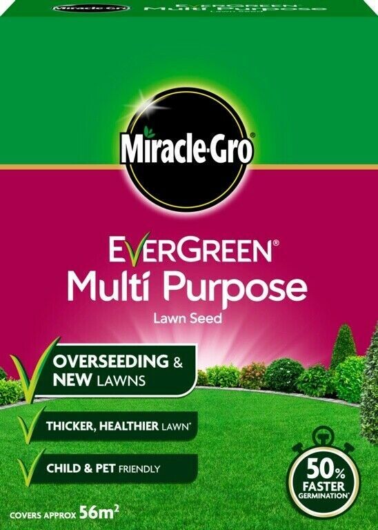Miracle-Gro Multi Purpose Lawn Seed Healthier Lawn Faster Germination 1.6kg