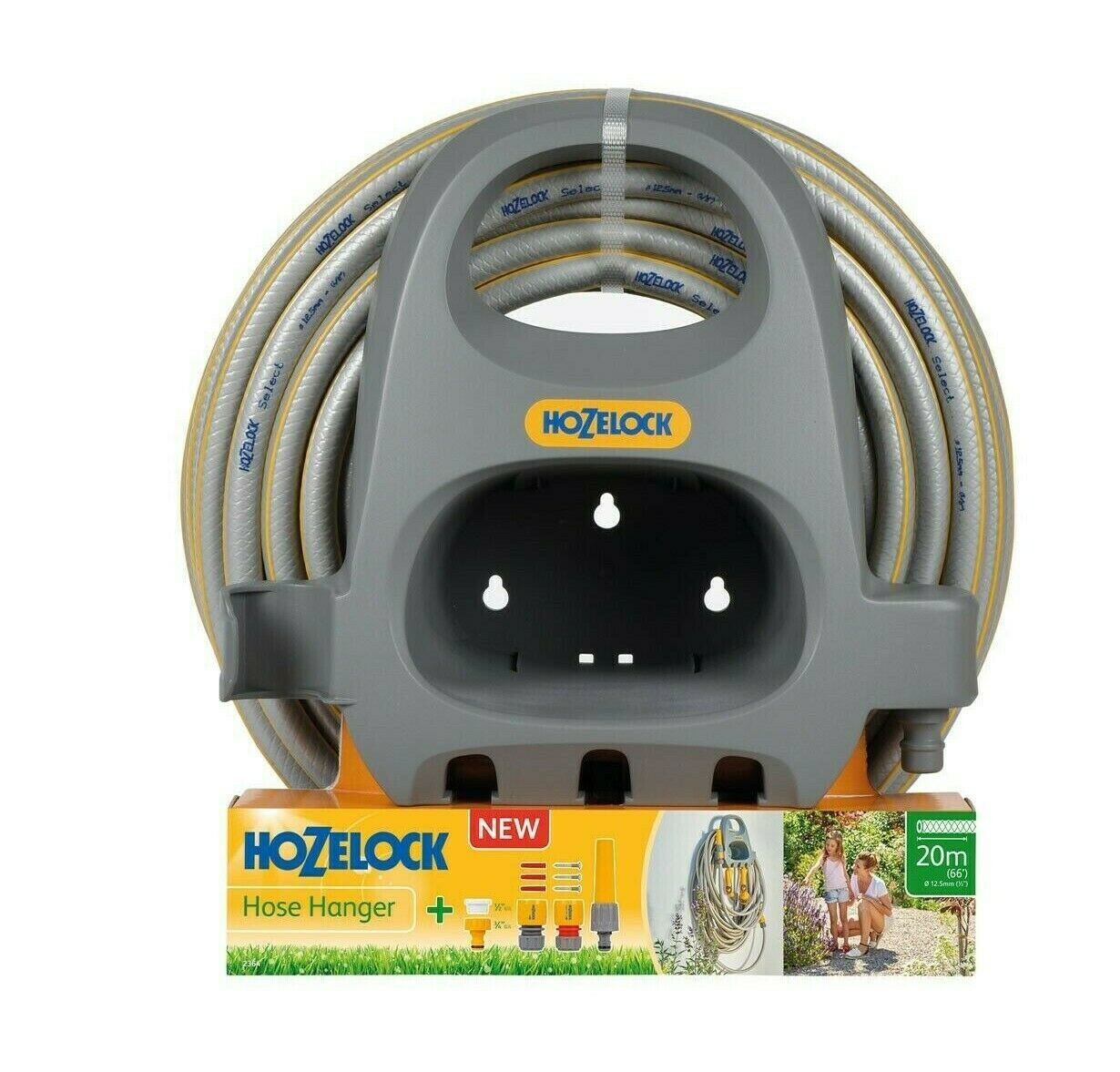 Hozelock Hose Hanger 20m Set with Connectors Storage Nozzle