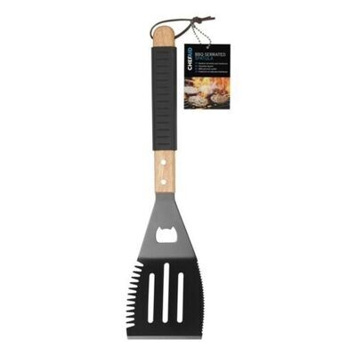 Chef Aid BBQ Spatula With Serrated Edge & Wooden Handle