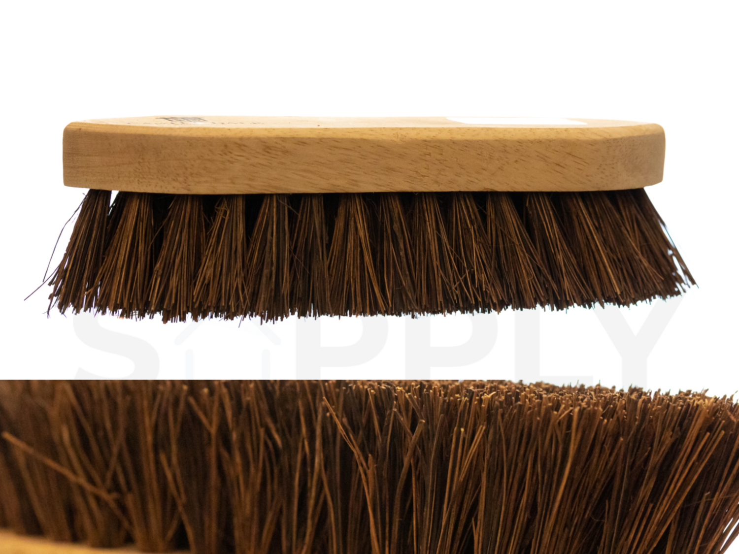 8.5" Traditional Wooden Natural Bassine Floor Scrubbing Wet Dry Deck Brush x 1