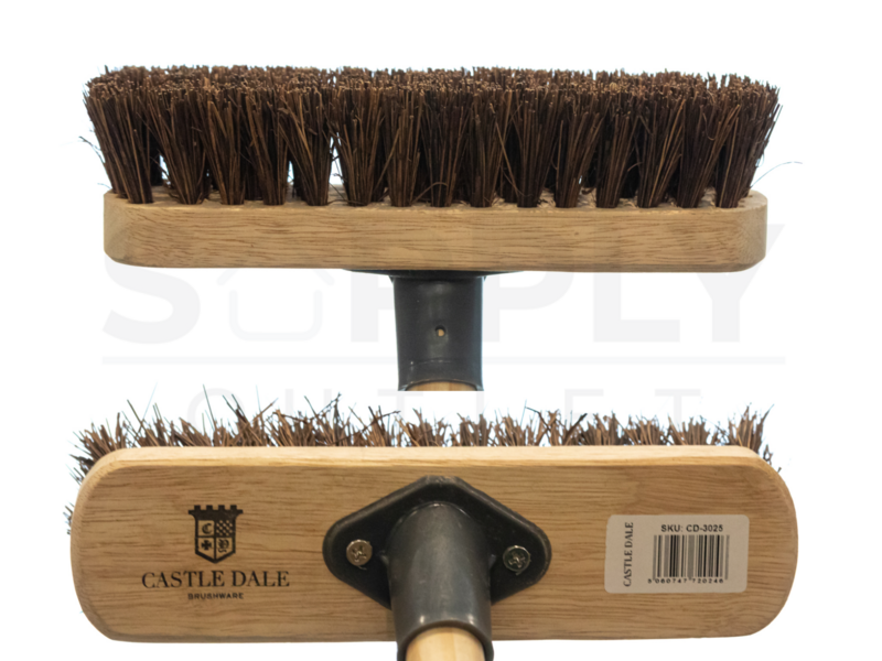 9" Natural Bassine Stiff Floor Outdoor Scrubbing Brush Deck Scrub Cleaner Head