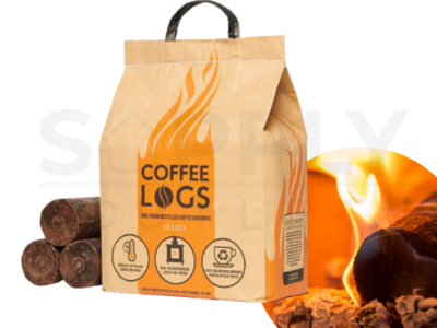 Biobean Coffee Logs Pack Wood FireBurners Multi Fuel Stoves Reduce Waste 16 -8kg