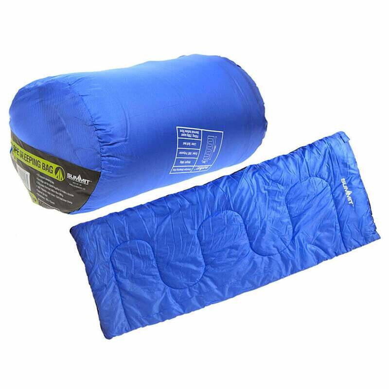 Summit Thermal Envelope Sleeping Bag Camping Festivals Blue 250G SUM611020 Warm Winter Cool