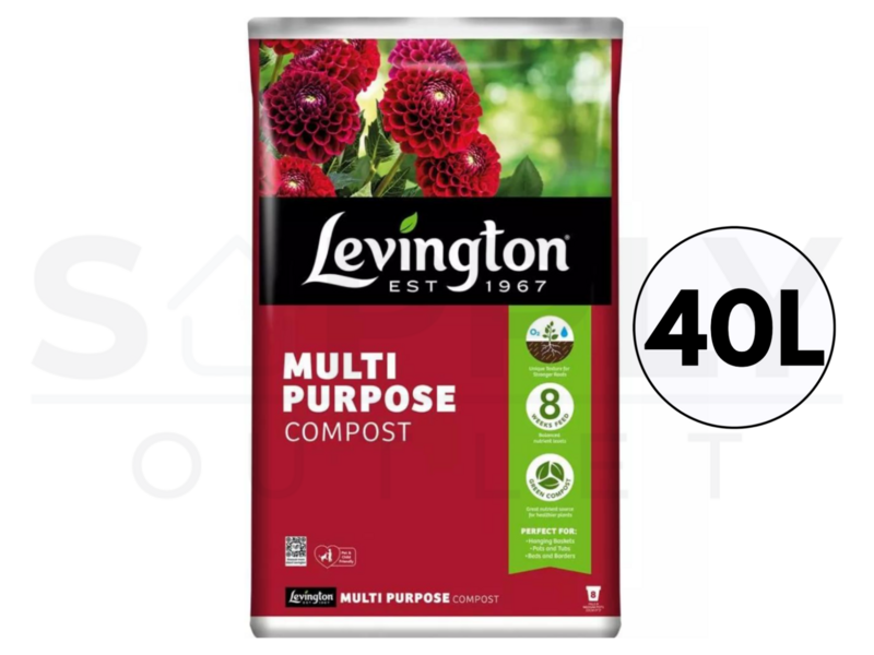 Levington Multi Purpose Compost 40L For Beds Borders Hanging Baskets Pots Garden