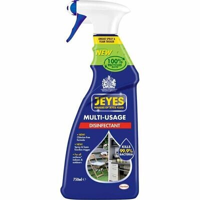 Jeyes Multi Usage Disinfectant Trigger Spray Cleaner Kills 99.9% Bacteria 750ml