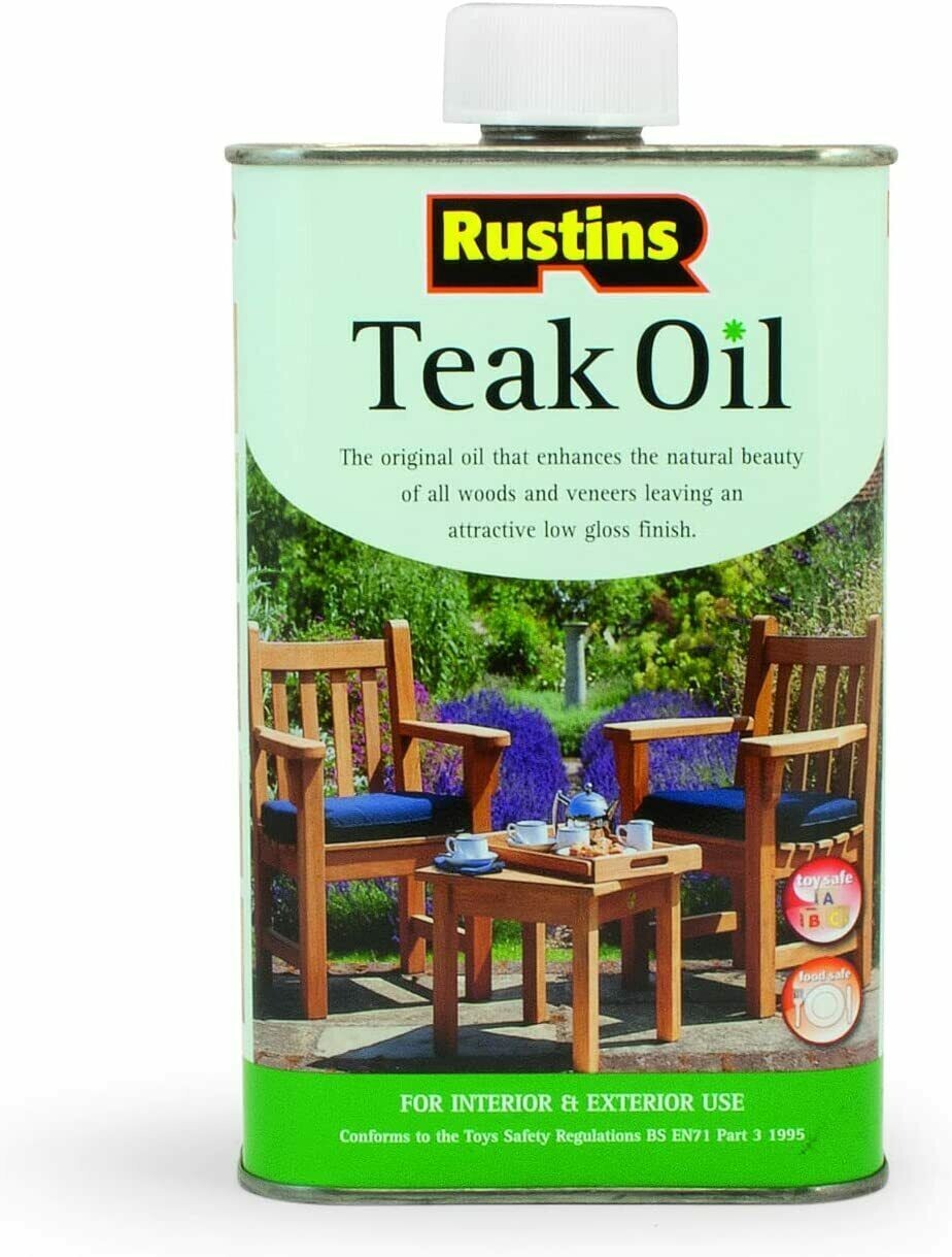 Rustins Teak Oil Quick Drying Seal To Teak Cedar Bare Wood Sheen Shine 250ml