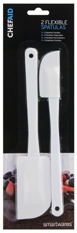 2 x Chef Aid Flexible Spatula Carded Cooking Baking Scraping Easy Grip Handle