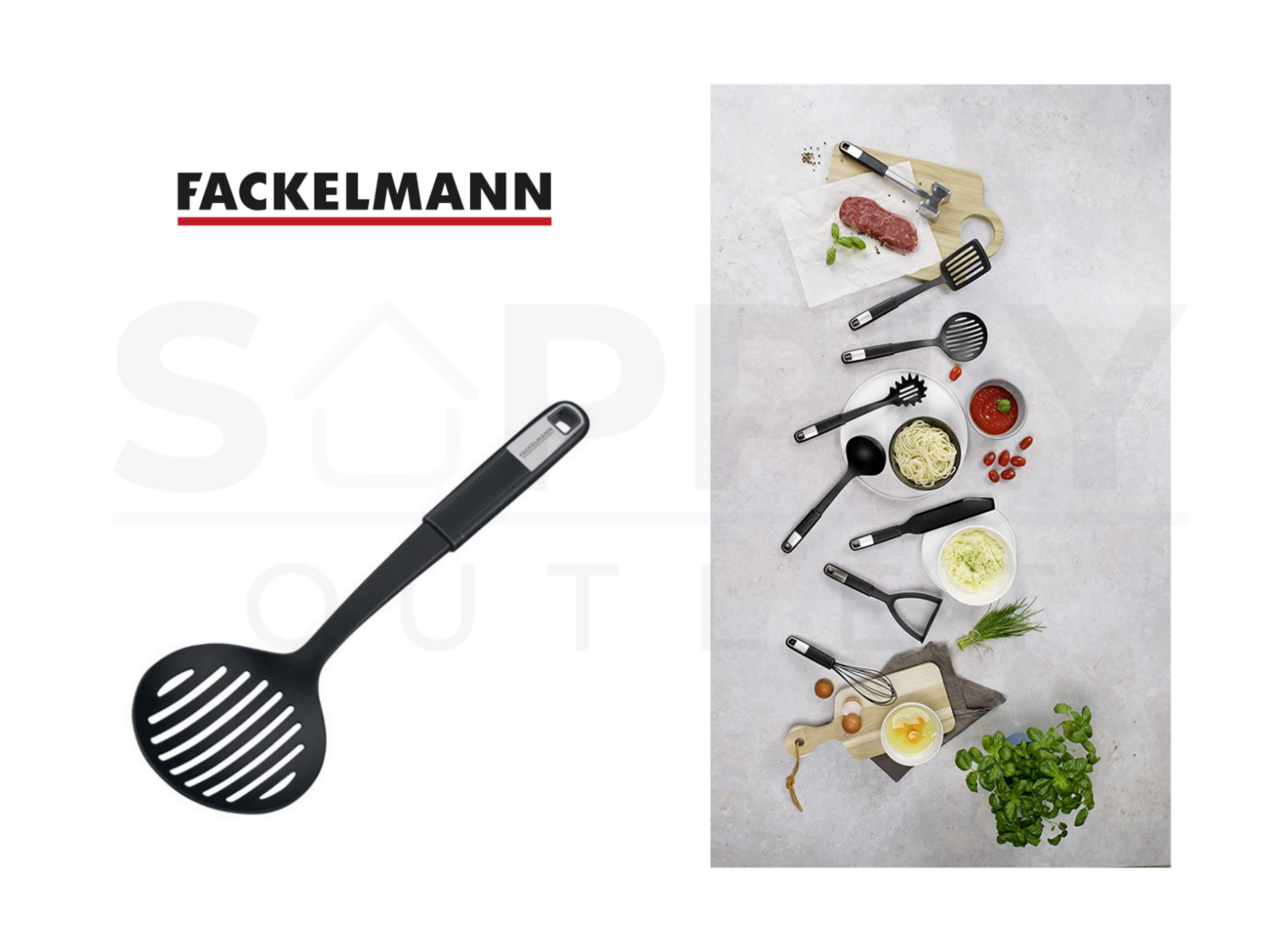 Fackelmann Nylon Skimmer Cooking Baking Kitchenware Utensils Soft Touch 32cm