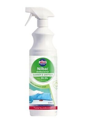 Nilco Antibacterial Cleaner Sanitiser Multi Surface Kills 99.% Bacteria 1 Litre