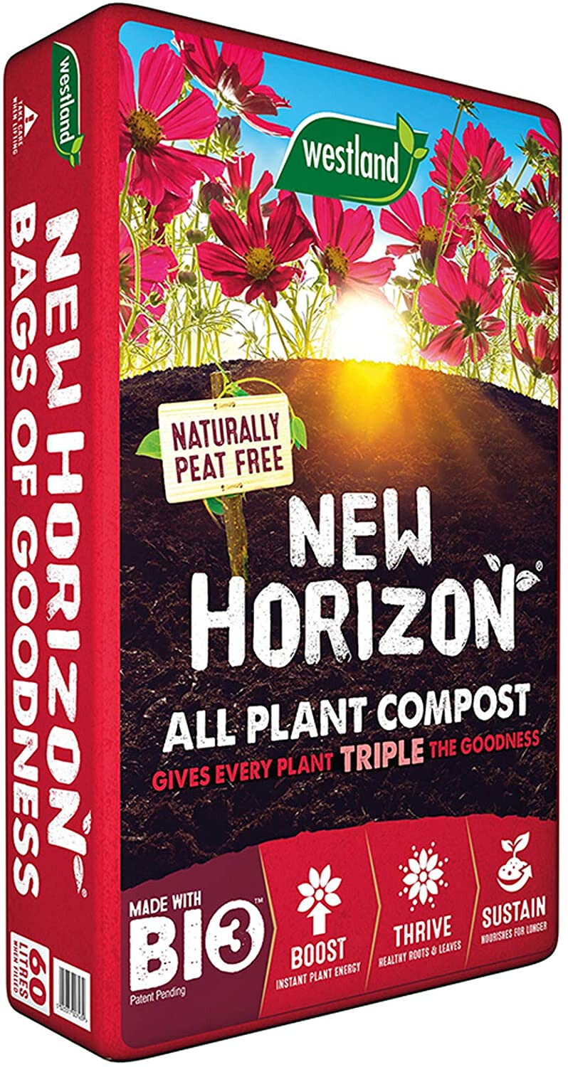 Westland New Horizon 60L Bag Flower All Purpose Plant Compost 100% Peat Free