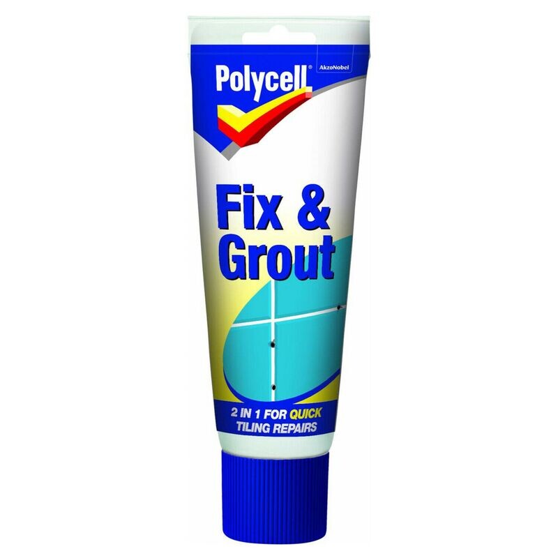 Polycell Tile Fix & Grout 330g White DIY Decorating Waterproof Kitchen Bathroom