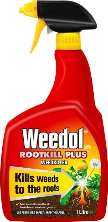 Weedol Rootkill Plus Kills Weeds To The Roots Fast Acting Patio Garden Care 1L