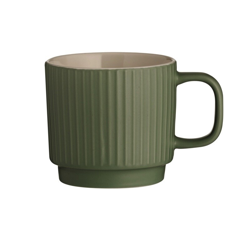 Mason Cash Embossed Line Mug Tea Coffee Cappuccino Latte Hot Chocolate Green