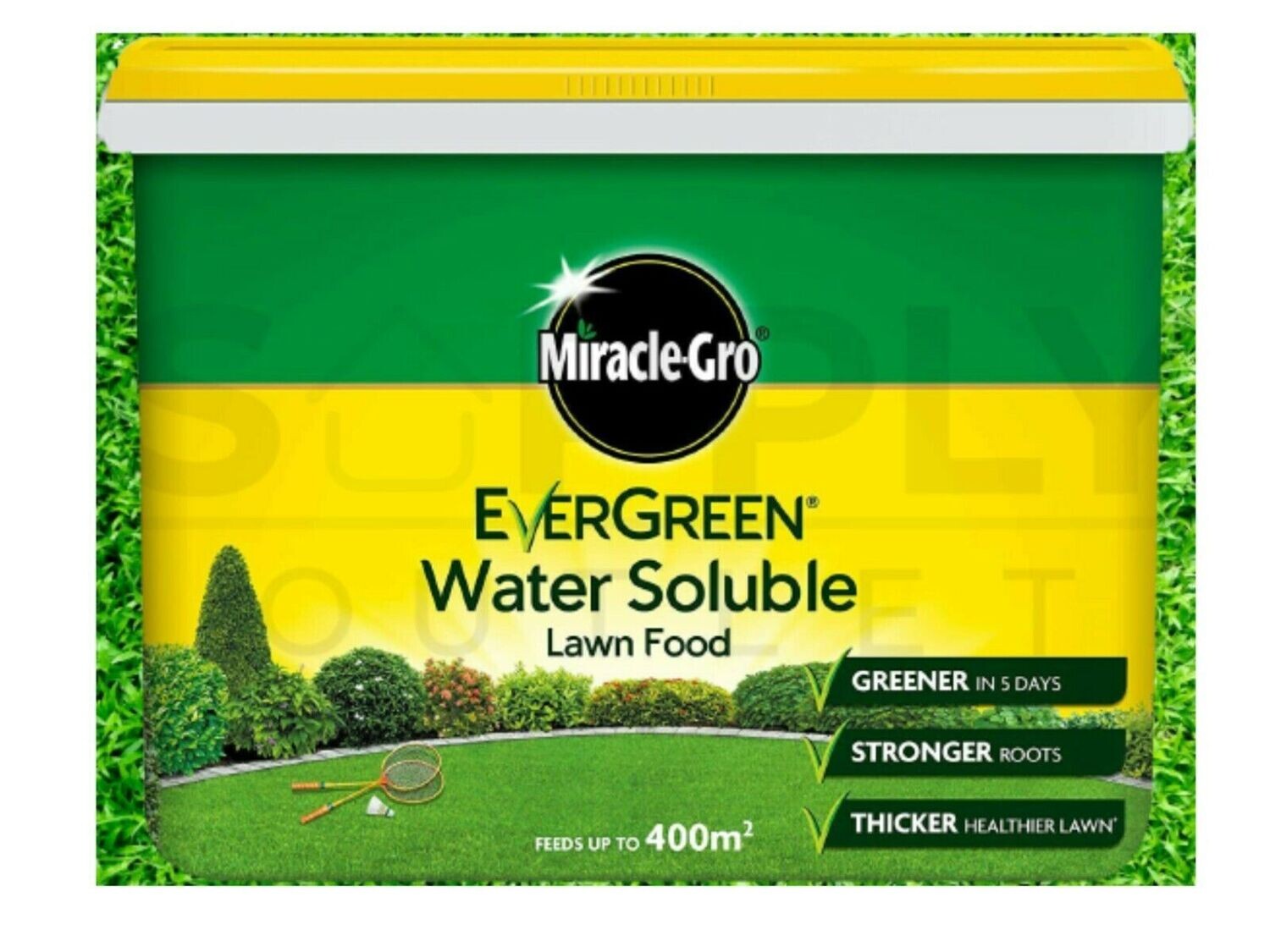 Miracle-Gro Water Soluble Lawn Food Thicker Greener Lawn Garden Care 2kg Tub