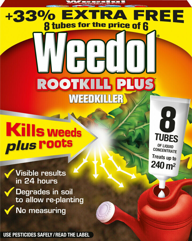 Weedol Root Kill Weed Killer Garden Lawn Care Plus Liquidose 8 Tubes Degrades