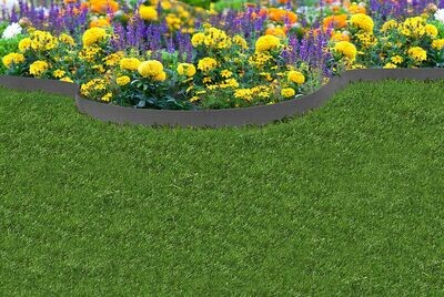 6m Grey Flexible Rubber Garden Edging Lawn Grass Border Edge Thin Line + Pegs