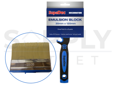 SupaDec All-Purpose Emulsion Block Paste Paint Brush 30mm x 120mm