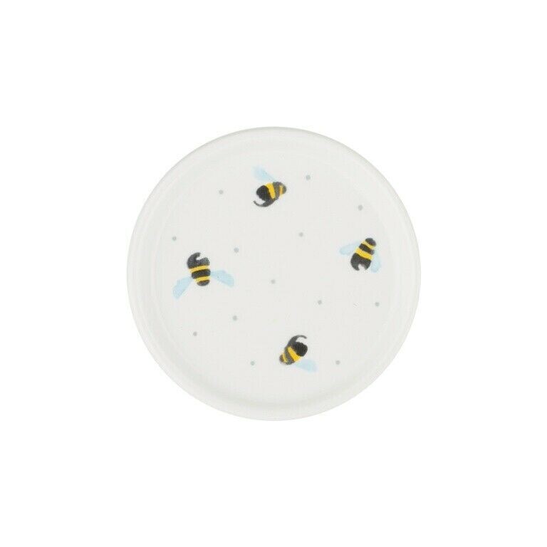 Price & Kensington 9.8cm Sweet Bee Round Ceramic Tea Bag Holder Tidy Dish Plate