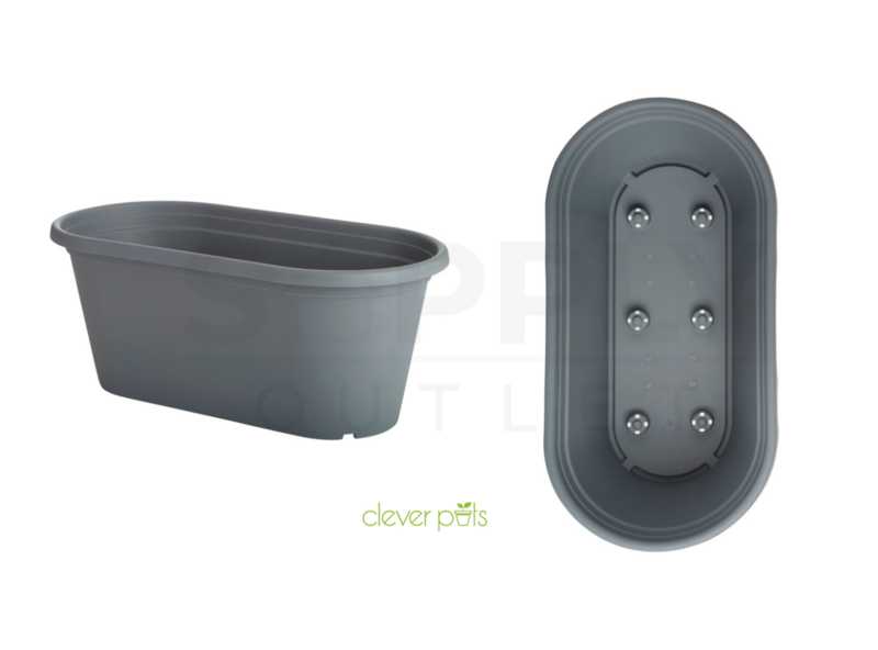 Clever Pots Plant Pot Trough Charcoal 60cm