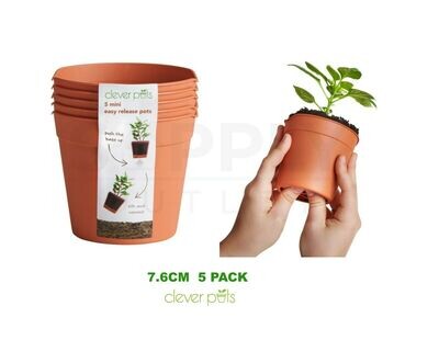 Clever Pots Gardening Plant Pot 7.6cm 5 PACK