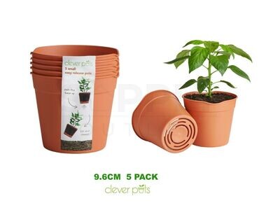 Clever Pots Gardening Seeds Plant Pot 9.6cm 5 PACK