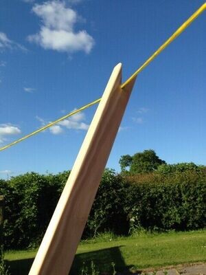 Wooden Extendable Washing Line Prop Pole UK Handmade Natural Wood Adjustable Size