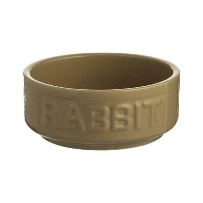 Mason Cash Cane Brown Neautral Durable Round Rabbit Food Bowl Lettered 130mm