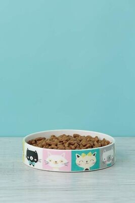 Mason Cash Pawtrait Dewsign Cat Food Treats Durable Stone Round Bowl 13 x 3 cm