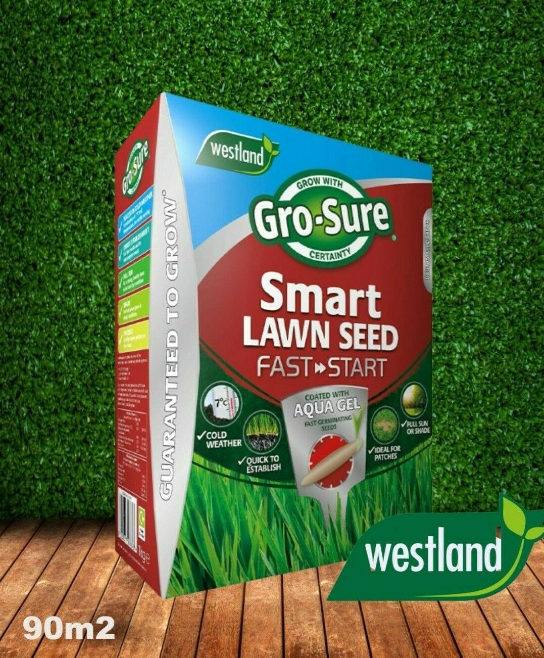 Westland Gro-Sure Smart Lawn Seed Fast Start Aqua Gel Fast Germinating 90m2
