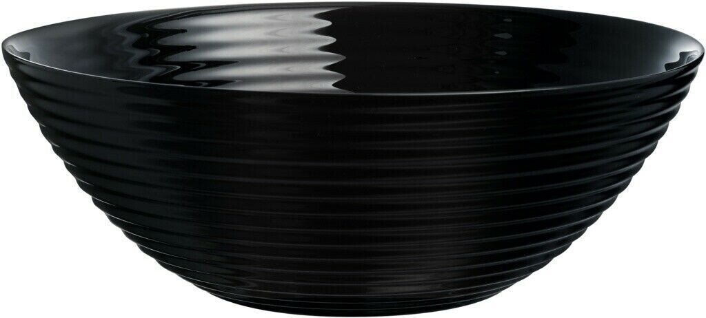 Luminarc Harena Salad Bowl Round Black Kitchen Cutlery Crockery Dinnerware 27cm