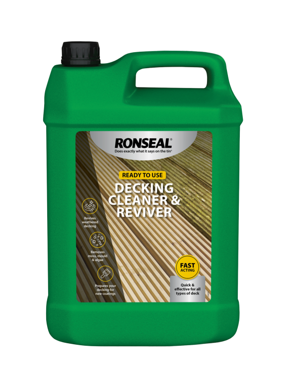 Ronseal 5L Waterproof Decking Protector Cleaner Reviver Restorer Dirt Remover