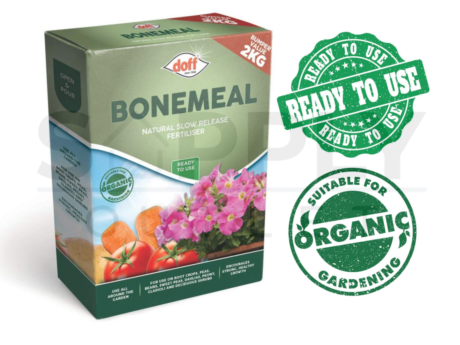 Doff 2KG Bonemeal Natural Organic Slow Release Growth Plant Feed Fertiliser