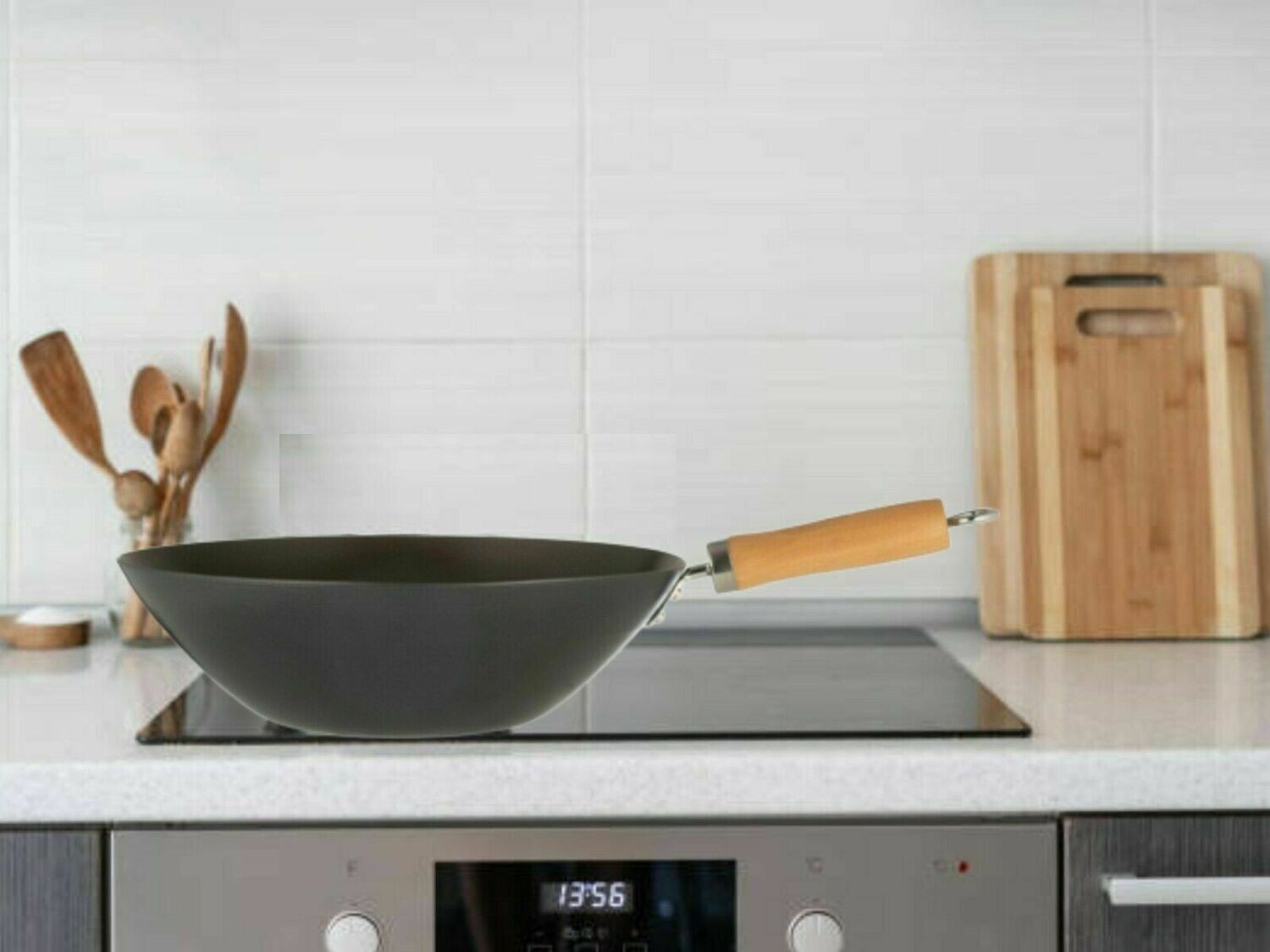 Typhoon Classic Two Layer Kitchen Carbon Steel Non Stick Noodle Stir Frying Wok