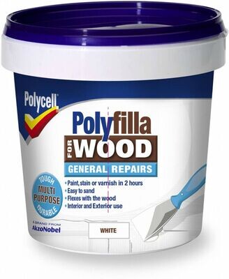 Polycell Polyfilla 380g Wood Filler Repair White DIY Decorating Paint Door Frame
