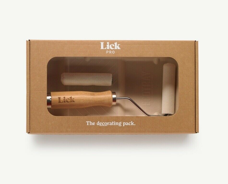 Lick Pro Eco Friendly 4" Roller Decorating Tools Bamboo Handle Recycled Tray Set