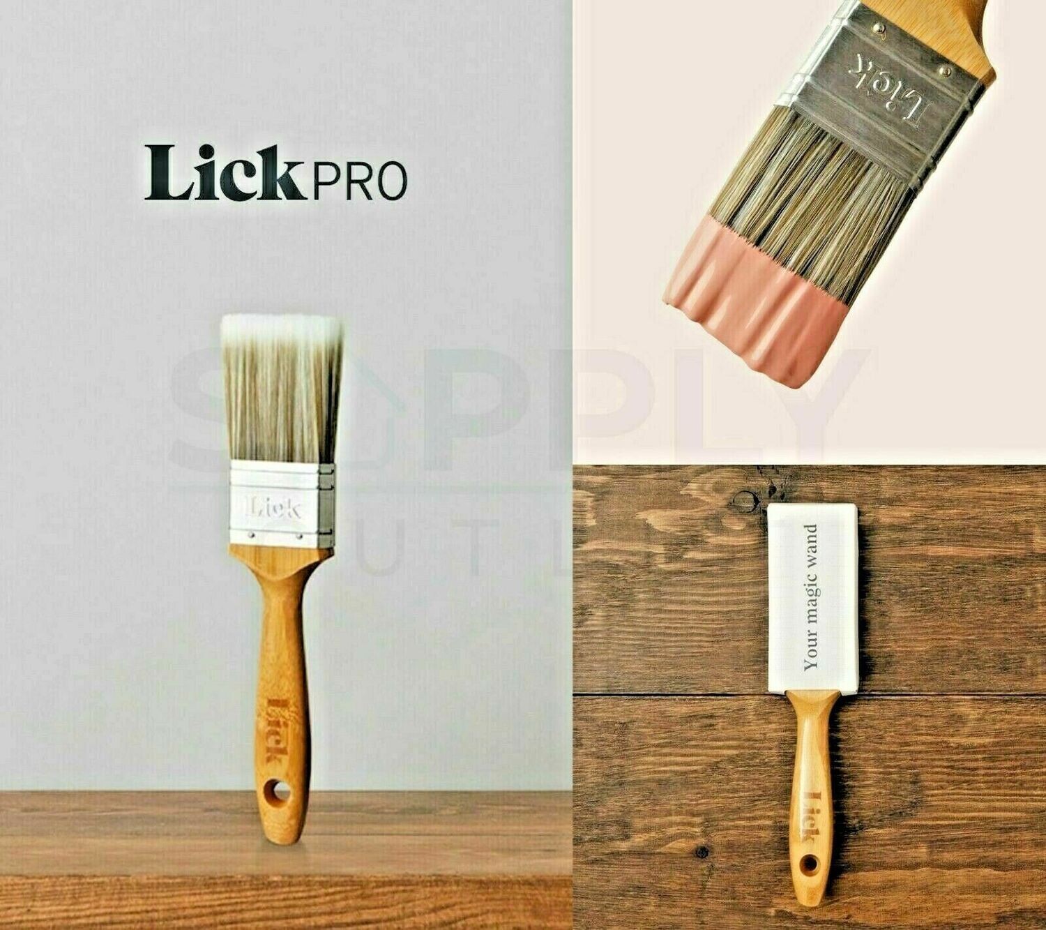 Lick Pro 2" Paint Brush Flat Eco Painting Decorating Sturdy Bamboo Handle DIY