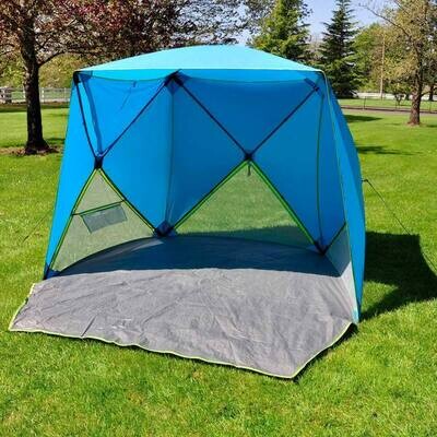 Bahama Bay Blue Portable Pop Up Camping Tent Mesh Beach Sun Shade Shelter Canopy