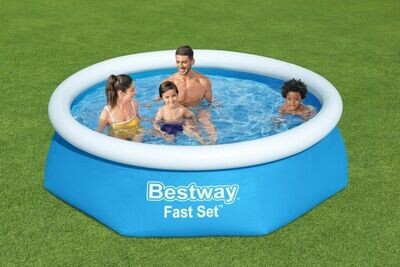 Bestway Round Inflatable Garden Kids Fast Set Paddling Swimming Pool 8ft x 24