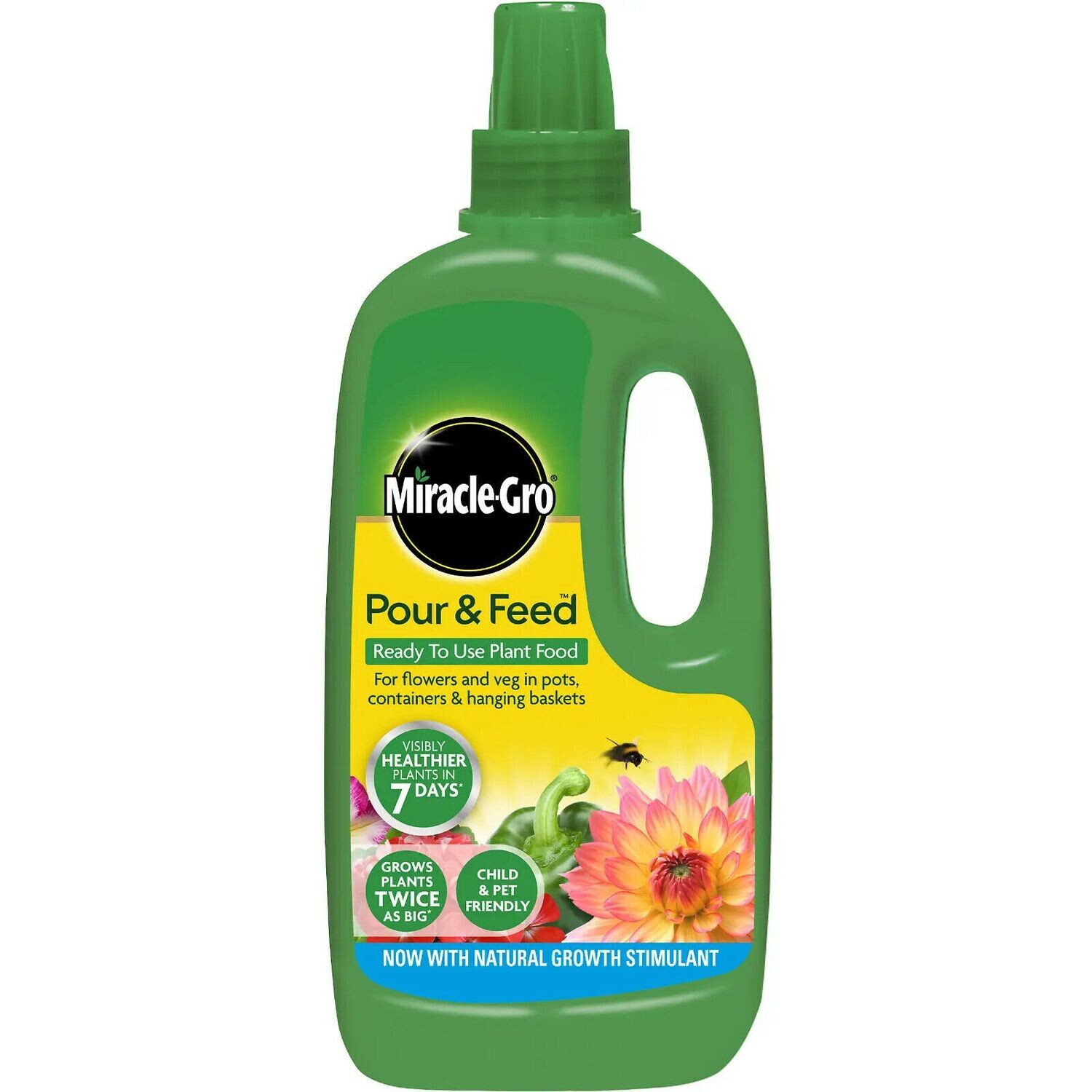 Miracle-Gro 1L Pour & Feed Ready To Use Plant Food Produce Bigger Plants Blooms