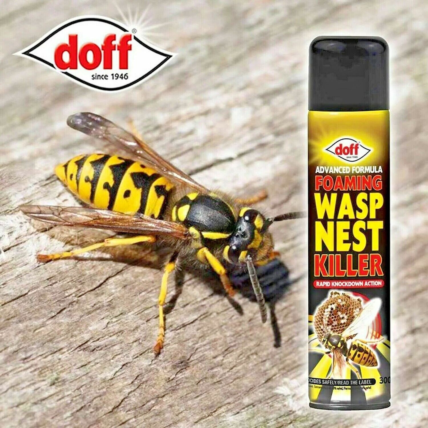 Doff 300ml Foaming Wasp Nest Killer Rapid Knockdown Action Pesticide PestControl