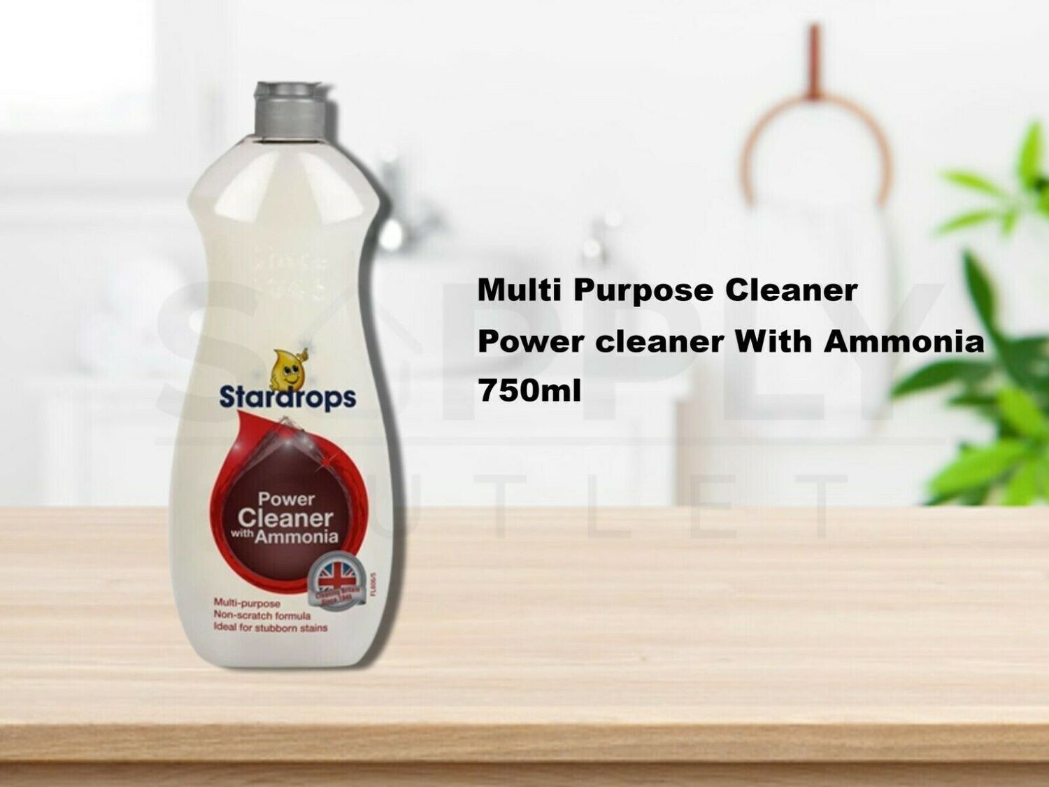 StarDrops With Ammonia 750ml Power Cleaner Multi Purpose Cleaner Non