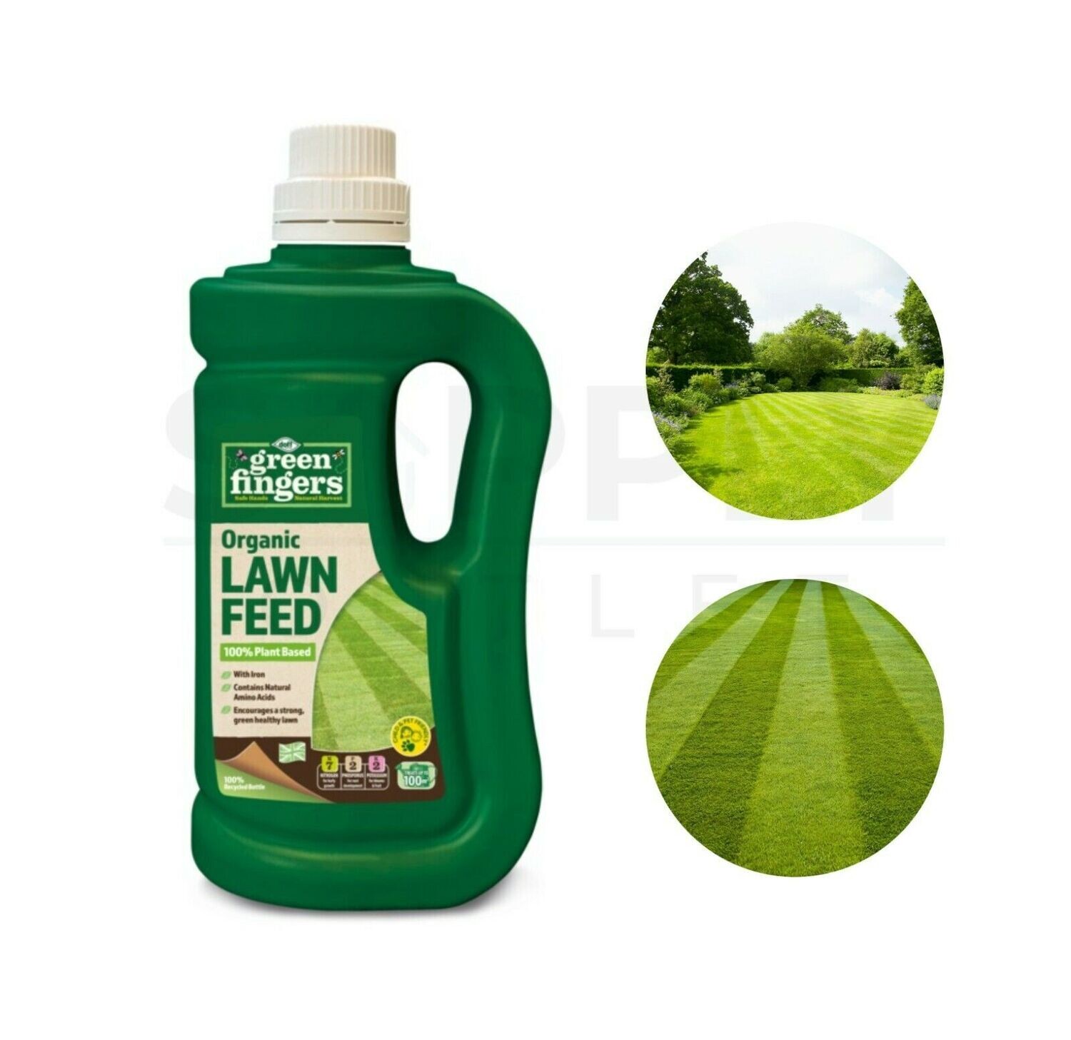 Green Fingers 900ML Organic Lawn Feed 100% Plant Based Iron Natural Amino Acids