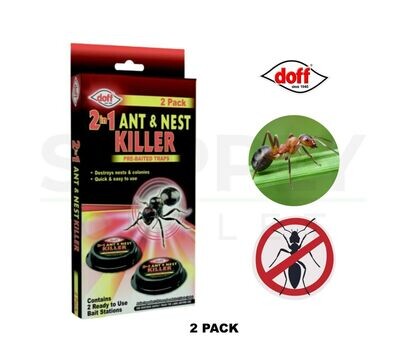 Doff 2 In 1 Ant & Nest Killer Bait Stations Insect Control No Mess 2 Pack